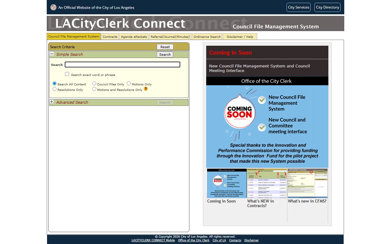 Los Angeles City Council File Management System