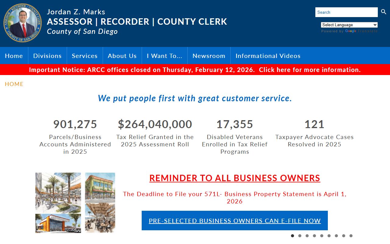 San Diego County ARCC homepage